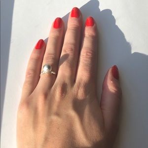 Silver Crackle Handmade Ring